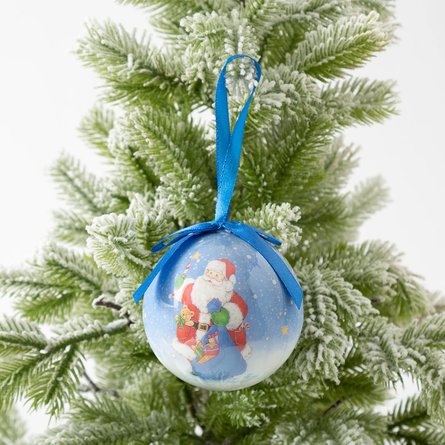8cm 1pc Christmas Ball Decoration Xmas Tree Ornaments Pendant Elk Santa Snowman Pattern Hanging Balls Home New Year Gift Navidad