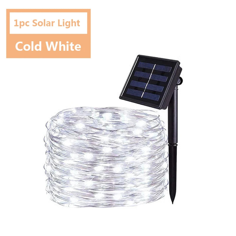 LED Fairy String Lights Waterproof Outdoor Garland Solar Power Holiday Christmas Lamp For Garden Party Tree Decoration
