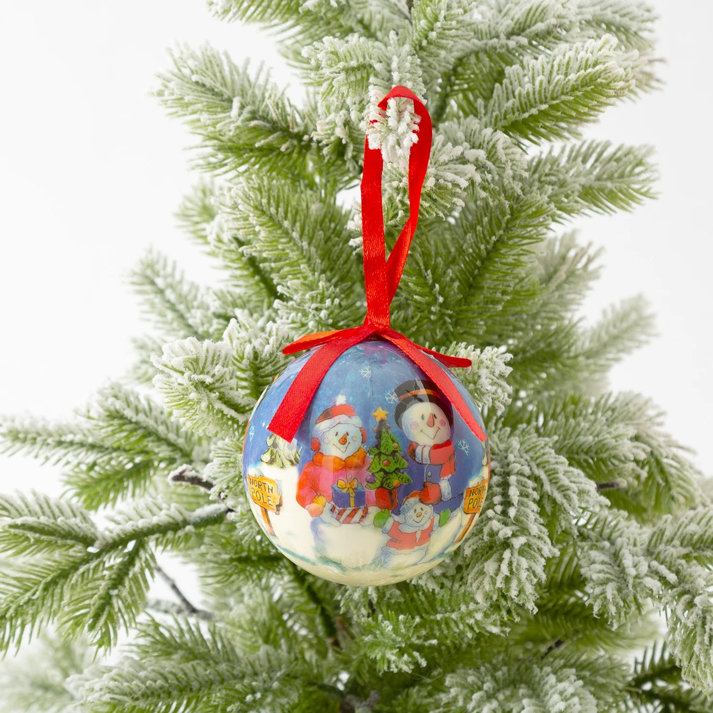 8cm 1pc Christmas Ball Decoration Xmas Tree Ornaments Pendant Elk Santa Snowman Pattern Hanging Balls Home New Year Gift Navidad