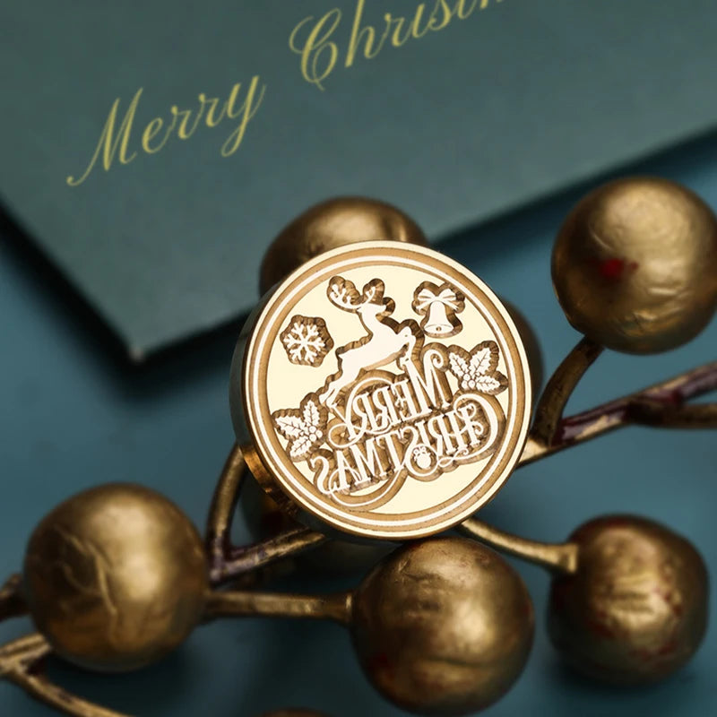 Christmas Series Wax Seal Stamps Vintage Merry Christmas Tree Snowflake Head For DIY Festival Gift Wrapping Cards Scrapbooking