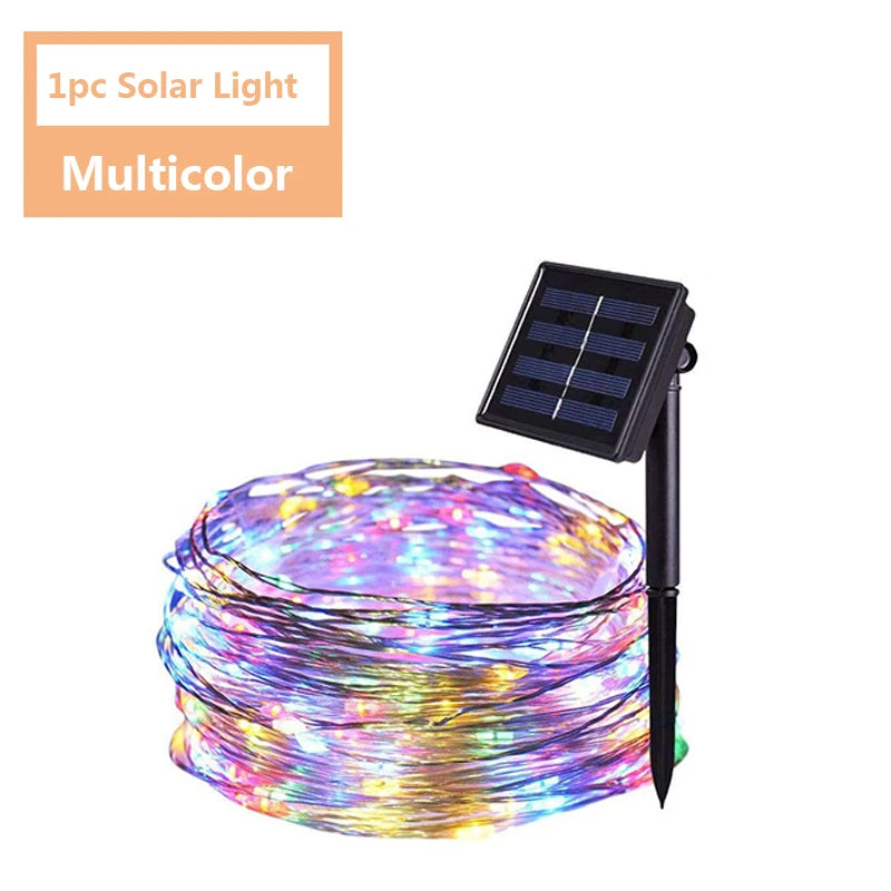 LED Fairy String Lights Waterproof Outdoor Garland Solar Power Holiday Christmas Lamp For Garden Party Tree Decoration
