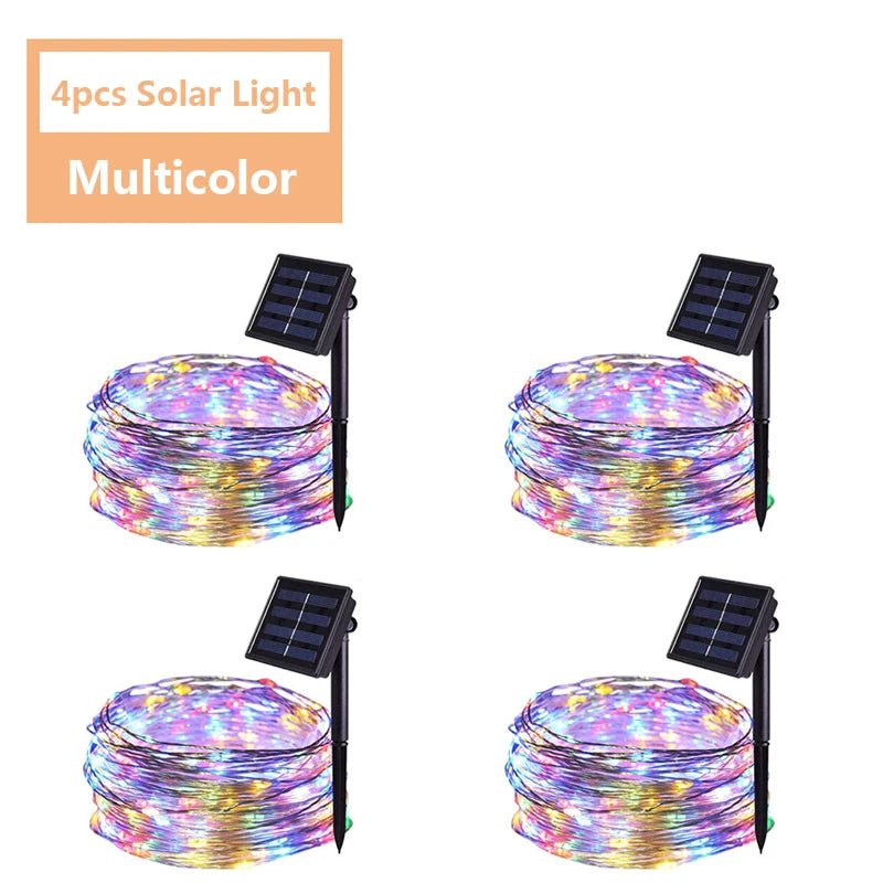 LED Fairy String Lights Waterproof Outdoor Garland Solar Power Holiday Christmas Lamp For Garden Party Tree Decoration