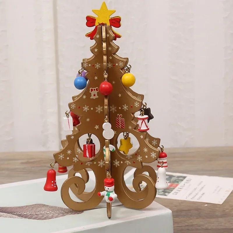 Wooden Christmas Tree Decorations Christmas Ornaments Home Desktop Party Christmas Decor Christmas New Year Children's Gifts