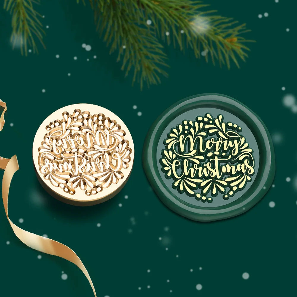 Christmas Series Wax Seal Stamps Vintage Merry Christmas Tree Snowflake Head For DIY Festival Gift Wrapping Cards Scrapbooking