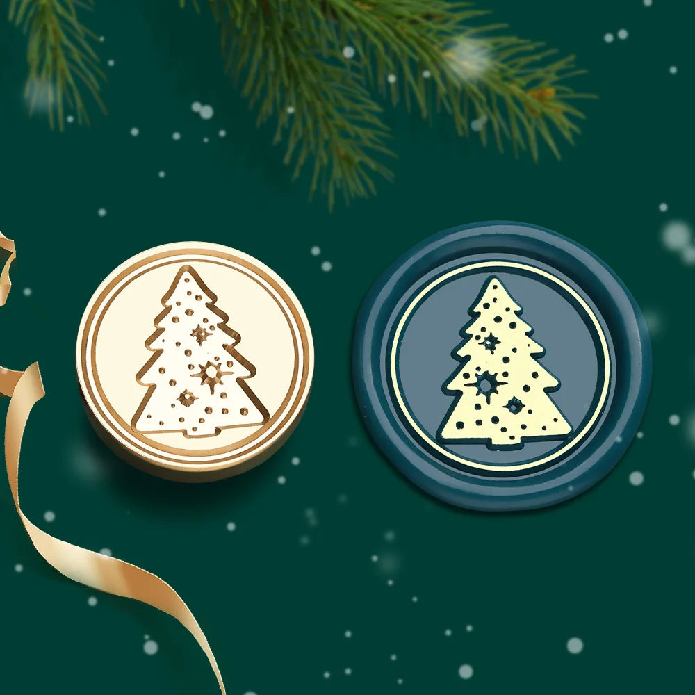 Christmas Series Wax Seal Stamps Vintage Merry Christmas Tree Snowflake Head For DIY Festival Gift Wrapping Cards Scrapbooking