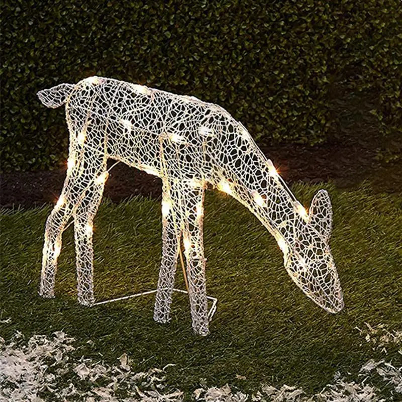 2025 Christmas Reindeer Decor Christmas Garden Luminous Deer Happy New Year Decoration For Garden Standing