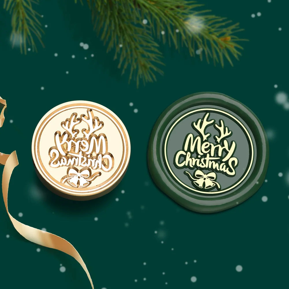 Christmas Series Wax Seal Stamps Vintage Merry Christmas Tree Snowflake Head For DIY Festival Gift Wrapping Cards Scrapbooking