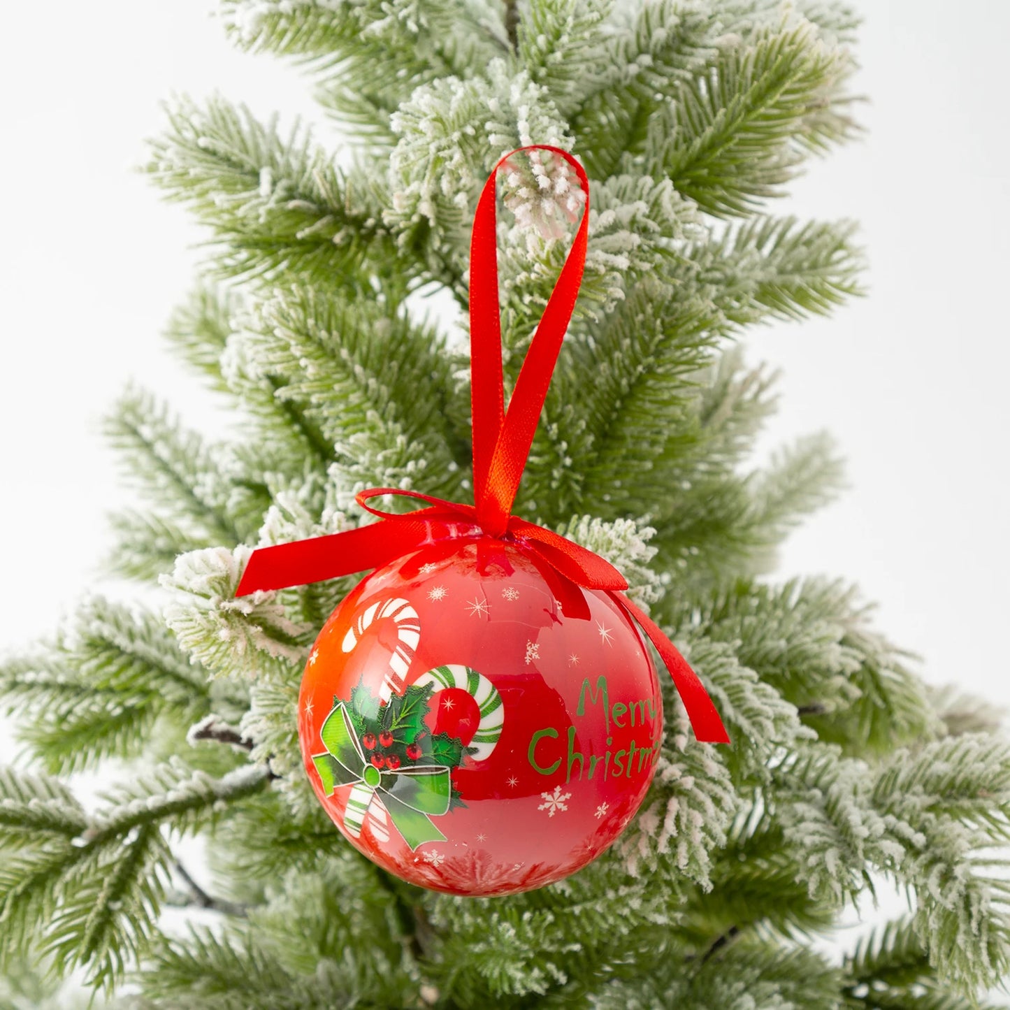 8cm 1pc Christmas Ball Decoration Xmas Tree Ornaments Pendant Elk Santa Snowman Pattern Hanging Balls Home New Year Gift Navidad