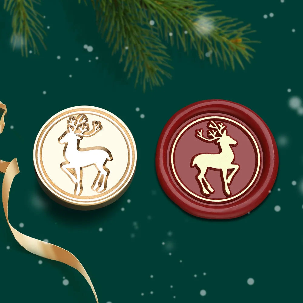 Christmas Series Wax Seal Stamps Vintage Merry Christmas Tree Snowflake Head For DIY Festival Gift Wrapping Cards Scrapbooking