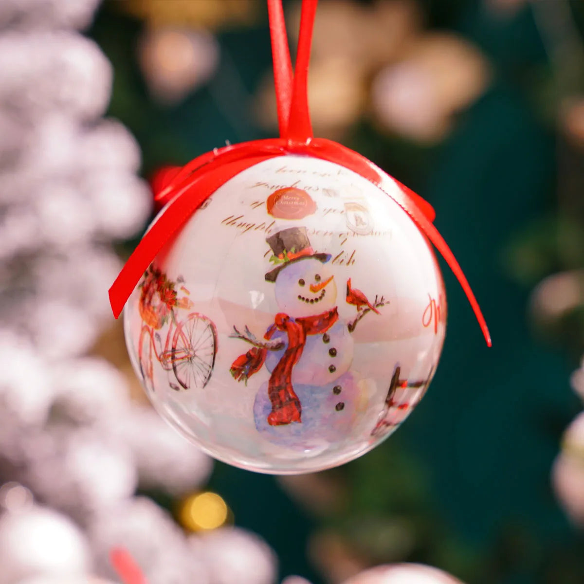 8cm 1pc Christmas Ball Decoration Xmas Tree Ornaments Pendant Elk Santa Snowman Pattern Hanging Balls Home New Year Gift Navidad