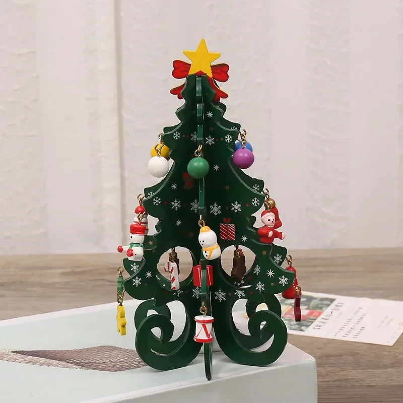 Wooden Christmas Tree Decorations Christmas Ornaments Home Desktop Party Christmas Decor Christmas New Year Children's Gifts
