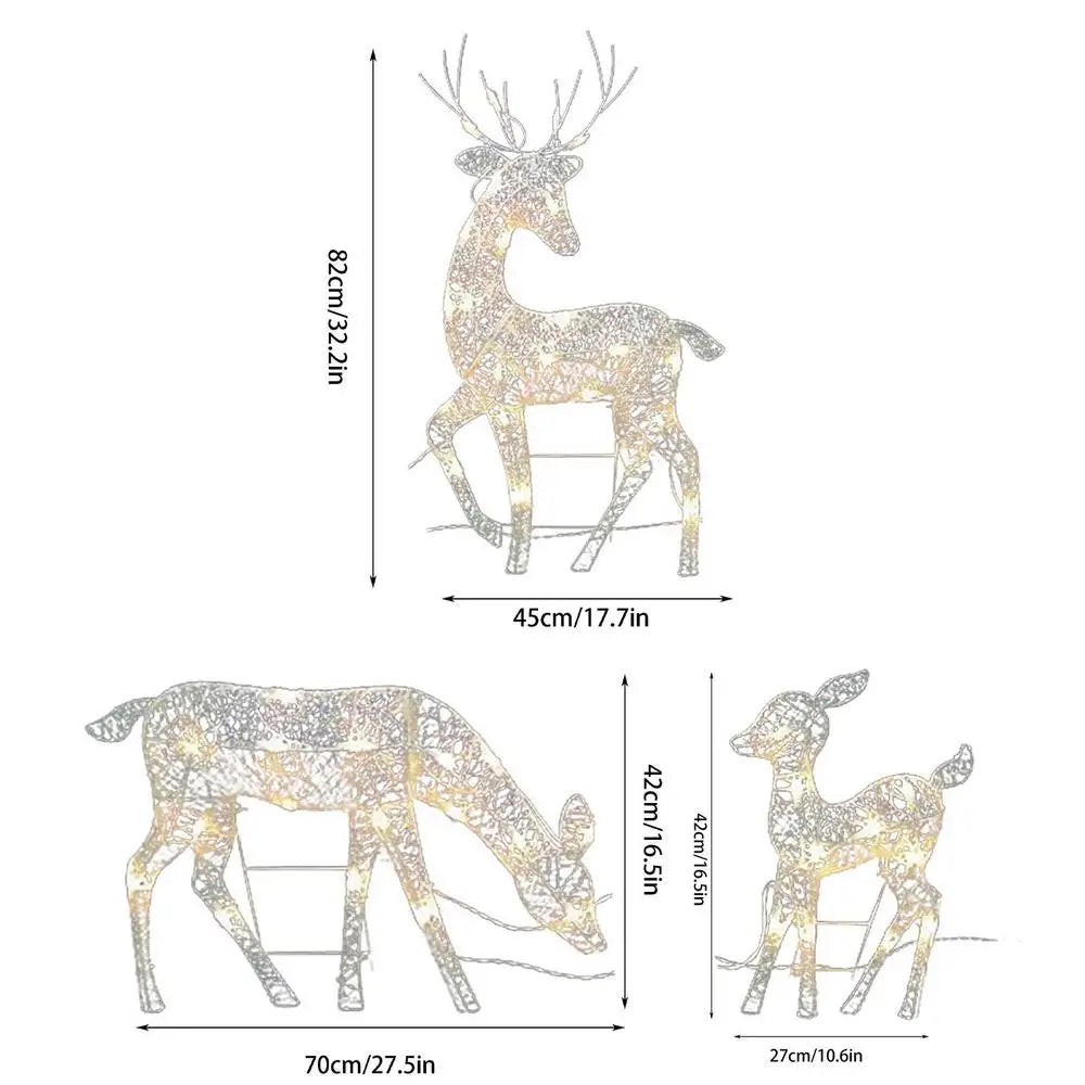 2025 Christmas Reindeer Decor Christmas Garden Luminous Deer Happy New Year Decoration For Garden Standing