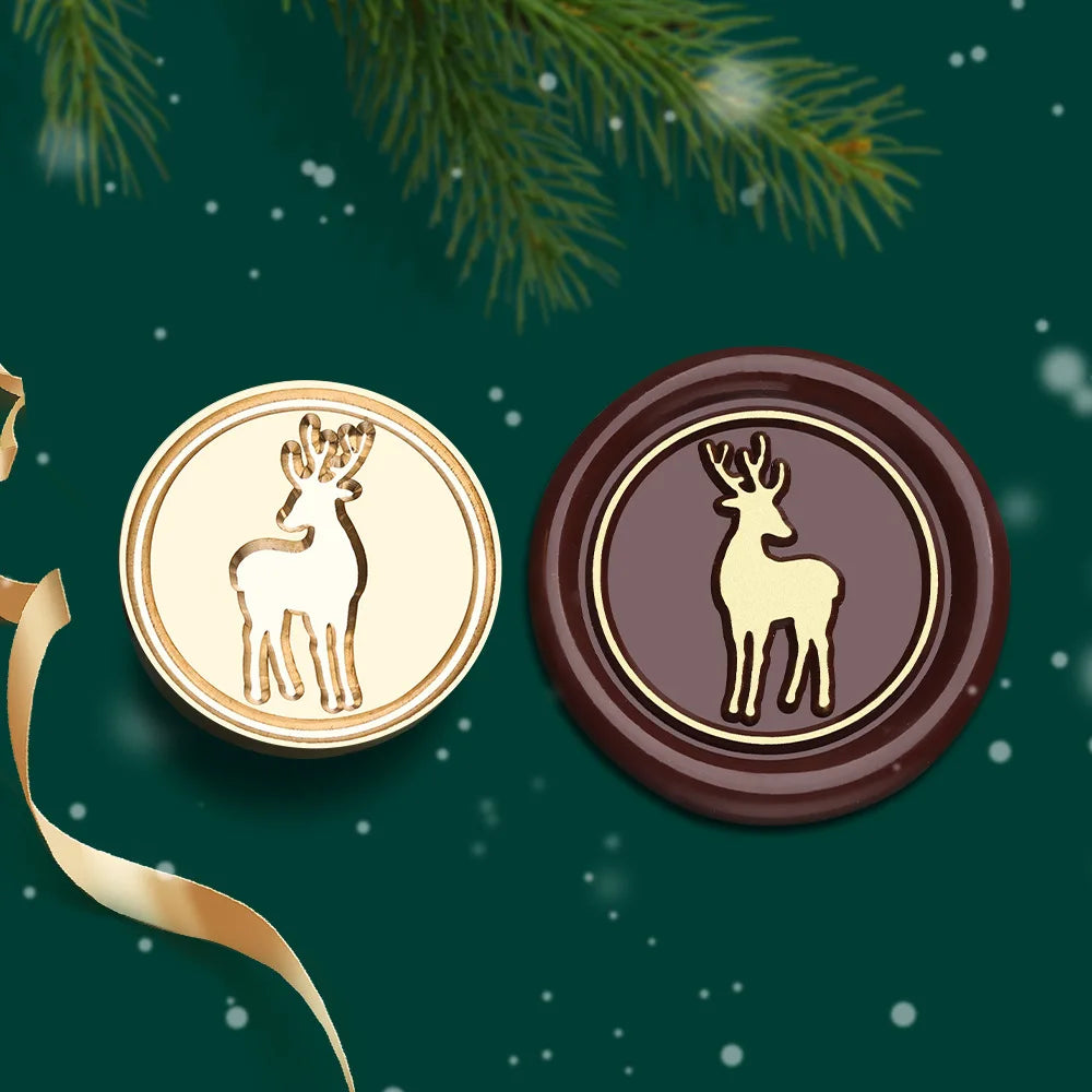 Christmas Series Wax Seal Stamps Vintage Merry Christmas Tree Snowflake Head For DIY Festival Gift Wrapping Cards Scrapbooking
