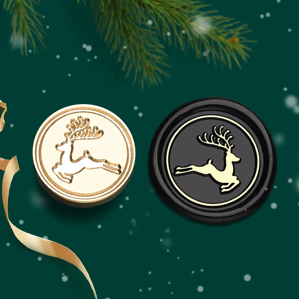 Christmas Series Wax Seal Stamps Vintage Merry Christmas Tree Snowflake Head For DIY Festival Gift Wrapping Cards Scrapbooking