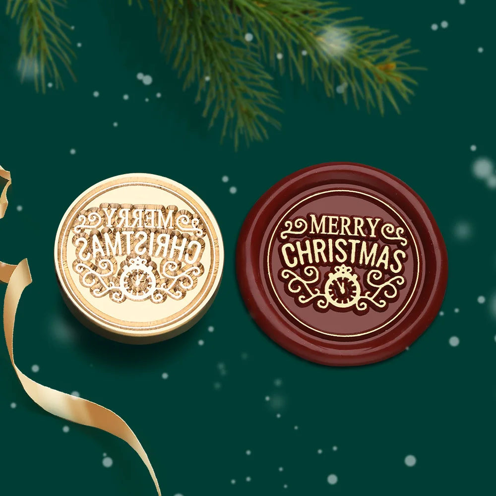 Christmas Series Wax Seal Stamps Vintage Merry Christmas Tree Snowflake Head For DIY Festival Gift Wrapping Cards Scrapbooking