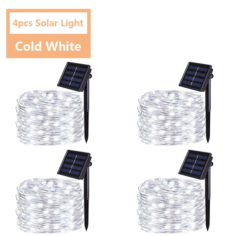 LED Fairy String Lights Waterproof Outdoor Garland Solar Power Holiday Christmas Lamp For Garden Party Tree Decoration