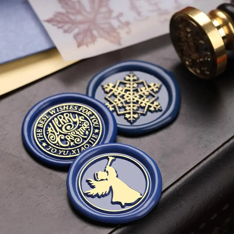 Christmas Series Wax Seal Stamps Vintage Merry Christmas Tree Snowflake Head For DIY Festival Gift Wrapping Cards Scrapbooking