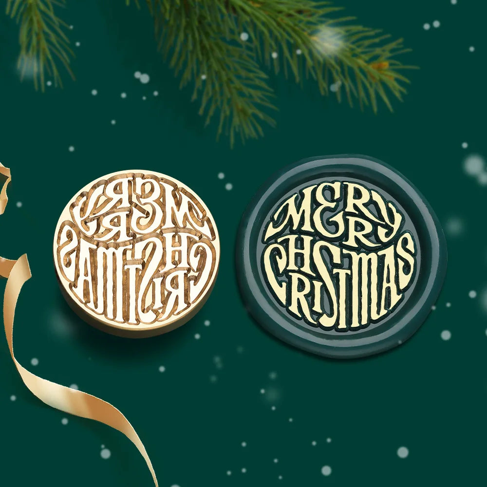 Christmas Series Wax Seal Stamps Vintage Merry Christmas Tree Snowflake Head For DIY Festival Gift Wrapping Cards Scrapbooking