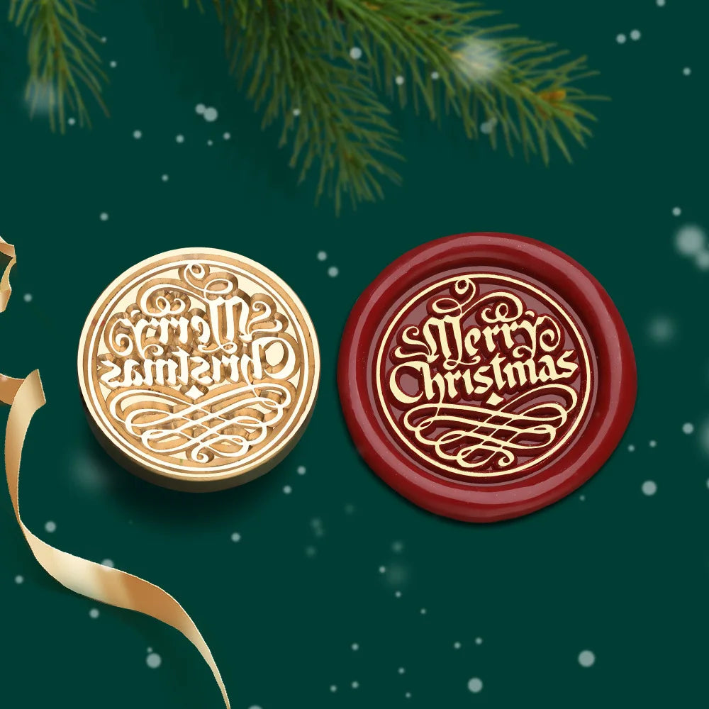 Christmas Series Wax Seal Stamps Vintage Merry Christmas Tree Snowflake Head For DIY Festival Gift Wrapping Cards Scrapbooking