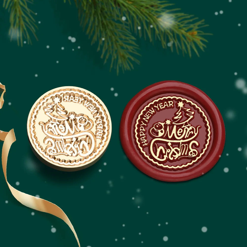 Christmas Series Wax Seal Stamps Vintage Merry Christmas Tree Snowflake Head For DIY Festival Gift Wrapping Cards Scrapbooking