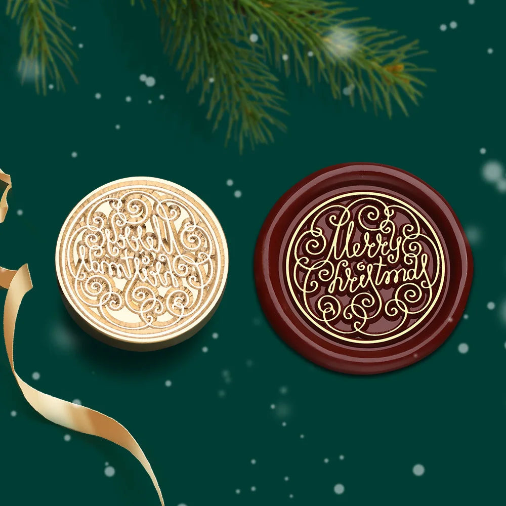 Christmas Series Wax Seal Stamps Vintage Merry Christmas Tree Snowflake Head For DIY Festival Gift Wrapping Cards Scrapbooking