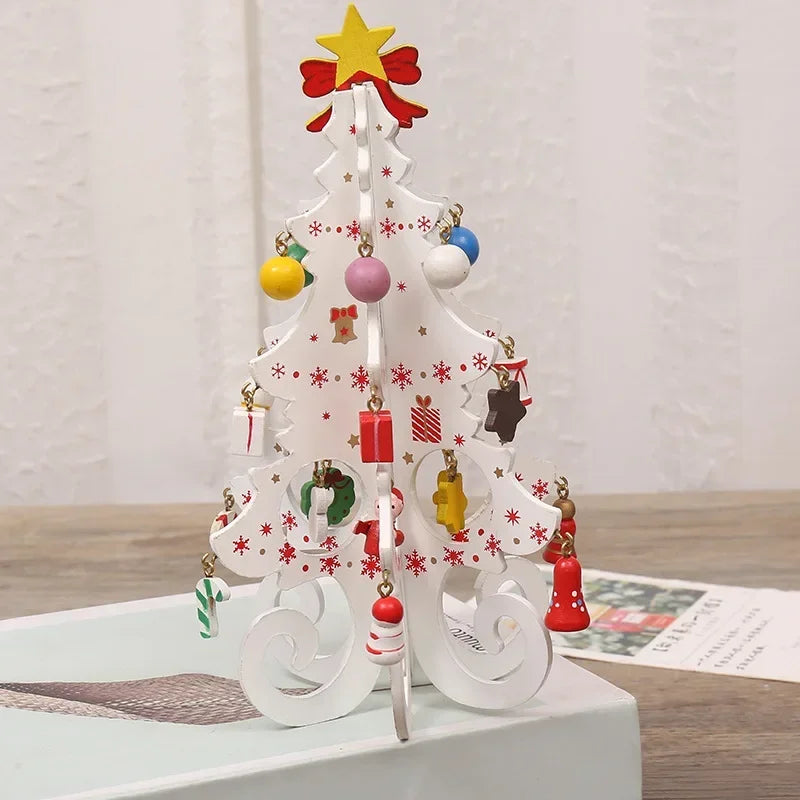Wooden Christmas Tree Decorations Christmas Ornaments Home Desktop Party Christmas Decor Christmas New Year Children's Gifts