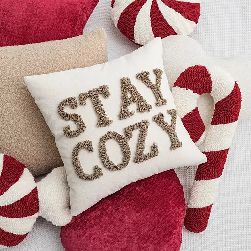 Christmas Candy Cane Throw Pillow Soft Sofa Cushion Festival Heteromorphic Decorative Pillow Doll For Christmas Decoration Gift