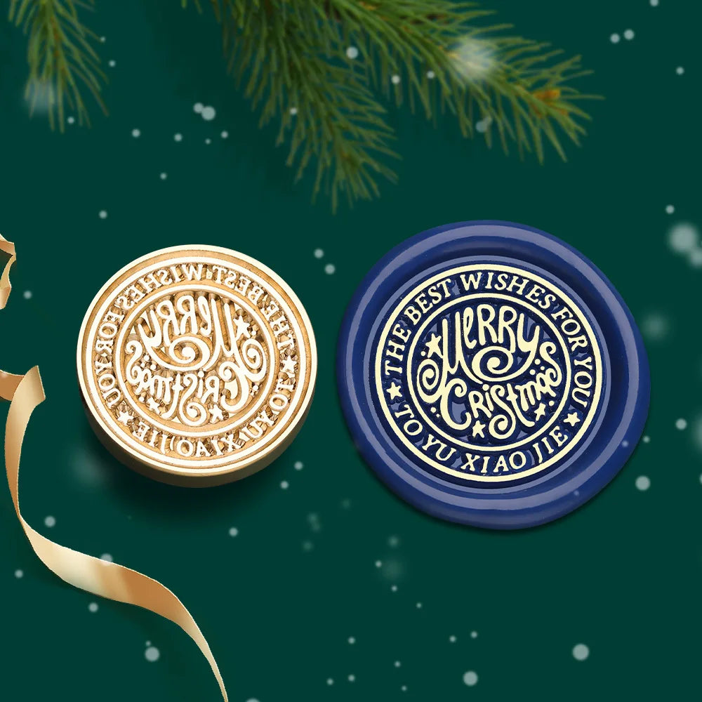 Christmas Series Wax Seal Stamps Vintage Merry Christmas Tree Snowflake Head For DIY Festival Gift Wrapping Cards Scrapbooking