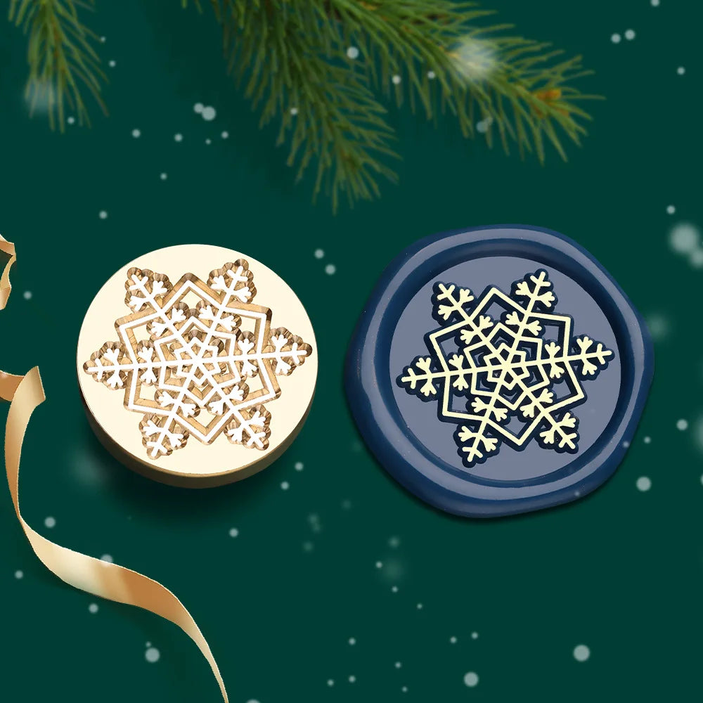 Christmas Series Wax Seal Stamps Vintage Merry Christmas Tree Snowflake Head For DIY Festival Gift Wrapping Cards Scrapbooking
